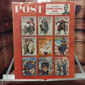 Vintage Saturday Morning Post Magazine Norman Rockwell Album March 1955 GC